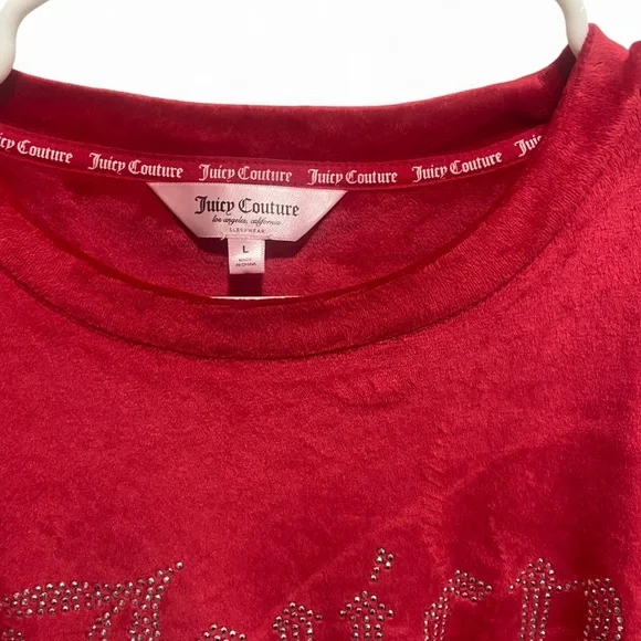 Juicy Couture Red Rhinestone Sweatshirt - Picture 2 of 4